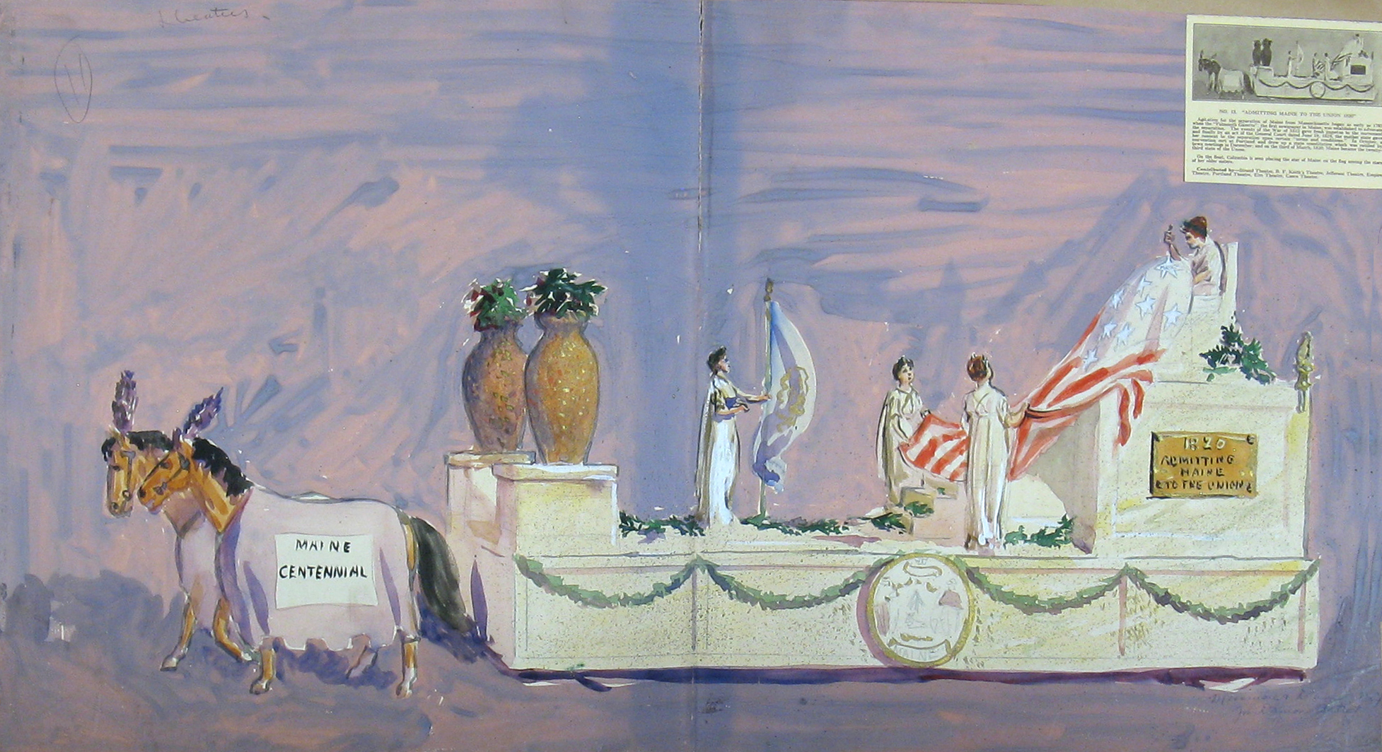 Maine Centennial Parade Floats 1920