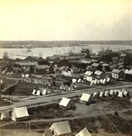 Tents on Munjoy Hill, viewed from Portland Observatory. by J. P. Soule