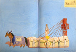 Painted Sketch of "The Mobilized Humanity of the World" Parade Float by Joseph A. Damon
