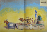 Painted Sketch for "Early Marketing in the Town of Falmouth" Parade Float by Joseph A. Damon