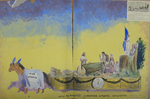 Painted Sketch for "Lumbering Attracts Immigration" Parade Float by Joseph A. Damon