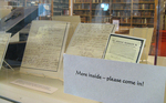 Portland Room display: Letters from the Relief for the Portland Sufferers Collection